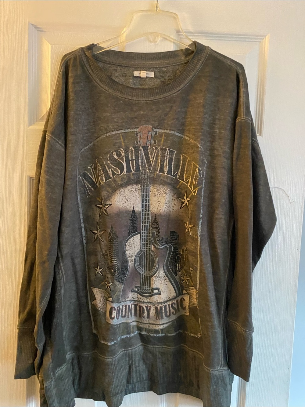 Maurices Gray Nashville Guitar Graphic Sweatshirt